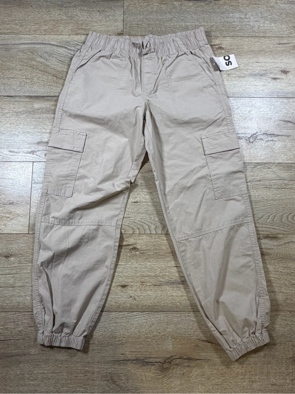 SO Beige Cargo Jogger Pants for Kids